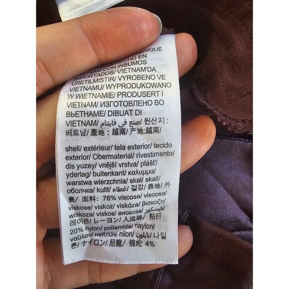 Calvin Klein Women's High Rise Skinny Ankle Pants Flat Front Burgundy Size 8 - Picture 4 of 5